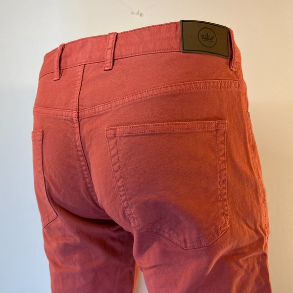 Peter Millar Men's Crown Vintage Logo Salmon Khaki Pants - Size 32 x 33 - Picture 5 of 6